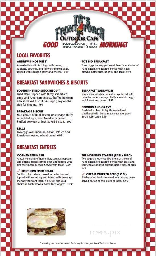 TC’s Front Porch menu 4